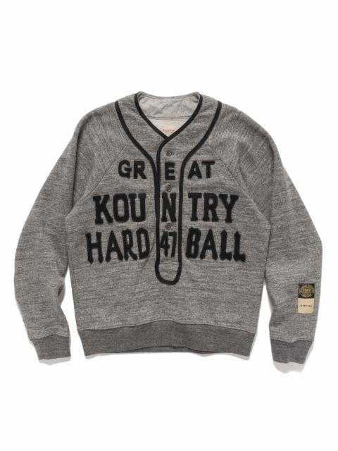 Kapital TOP Jersey Baseball Henley SWT (GREAT KOUNTRY) Charcoal