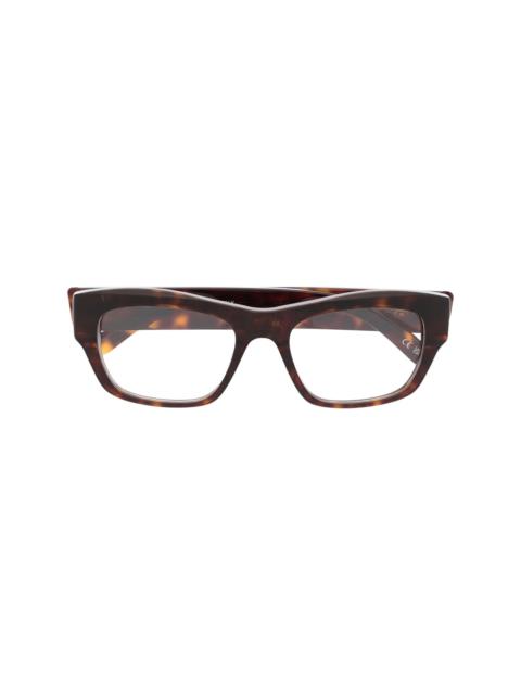 BALENCIAGA logo-print rectangle-frame glasses