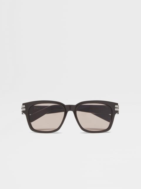 ZEGNA DARK GREEN ACETATE SUNGLASSES