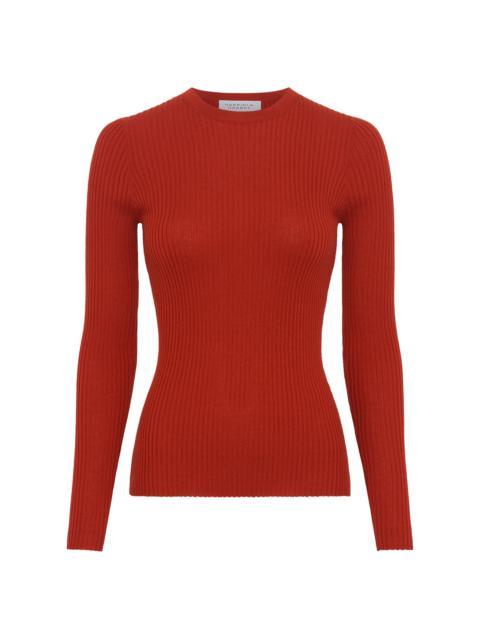 GABRIELA HEARST Browning Knit Sweater in Antelope Orange Cashmere Silk