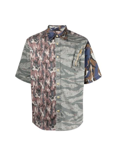 camouflage-print short-sleeved shirt
