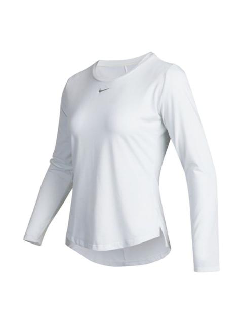 Nike (WMNS) Nike Solid Color Training Sports Breathable Long Sleeves White DD0621-100