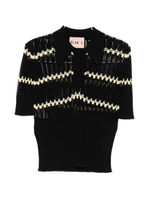 Plan C Openwork polo shirt