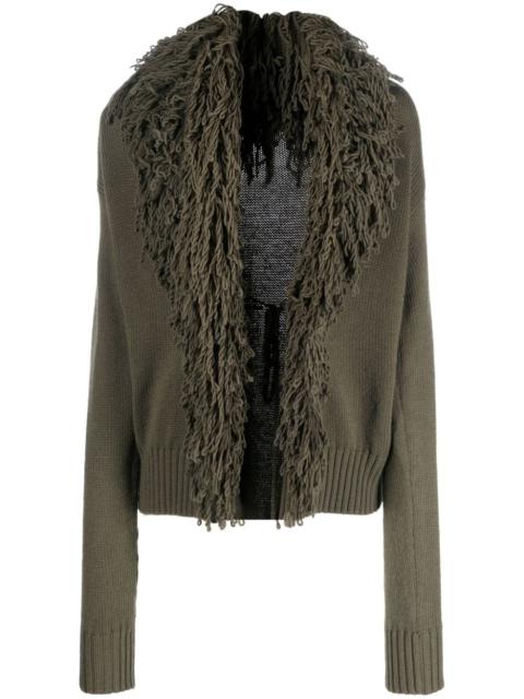 Blumarine fringed wool cardigan