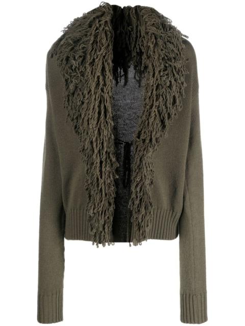 Blumarine fringed wool cardigan