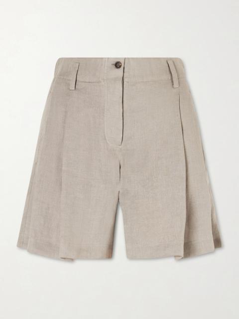 Brunello Cucinelli Pleated Linen Shorts