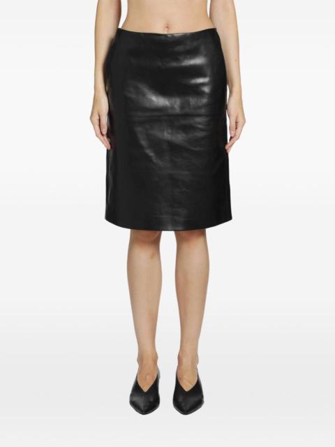 Jil Sander leather midi skirt