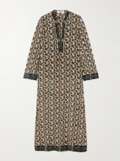 EMPORIO SIRENUSE Jenna Kamares printed silk-voile kaftan Multi