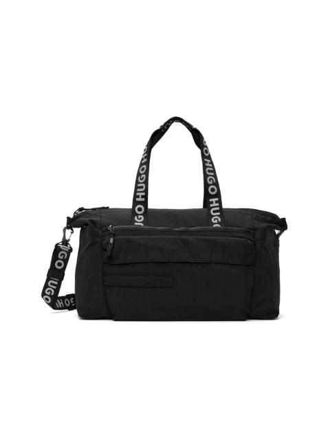 HUGO Black Logo Patch Duffle Bag