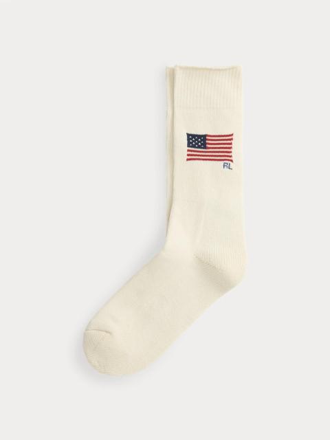 Polo Ralph Lauren Flag Cotton-Blend Crew Socks