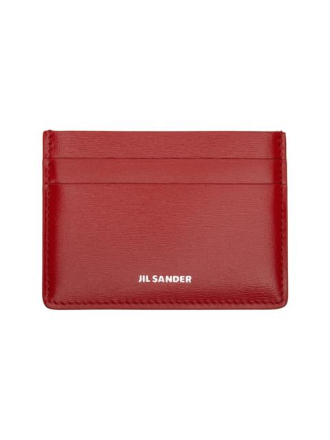 Jil Sander Red Logo Stamp Card Holder
