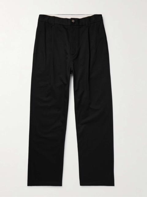 Marni Straight-Leg Pleated Cotton-Gabardine Trousers