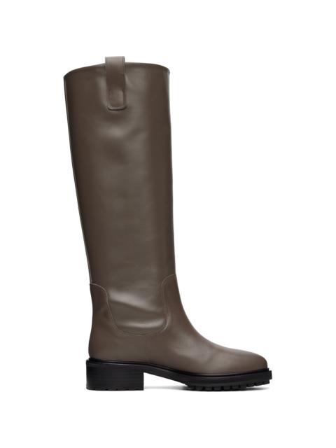 Aeyde Taupe Henry Knee-High Boots