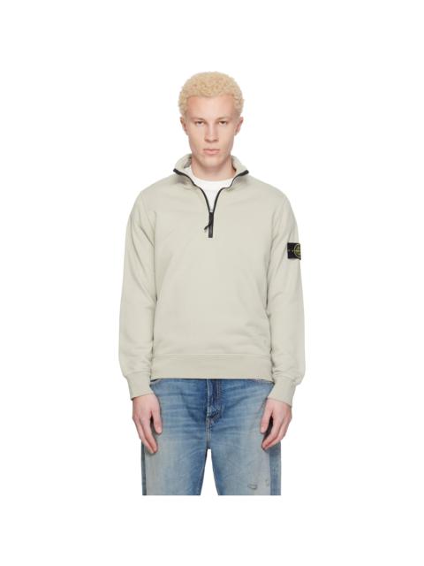Stone Island Gray 6100070 Organic Cotton Fleece Sweatshirt