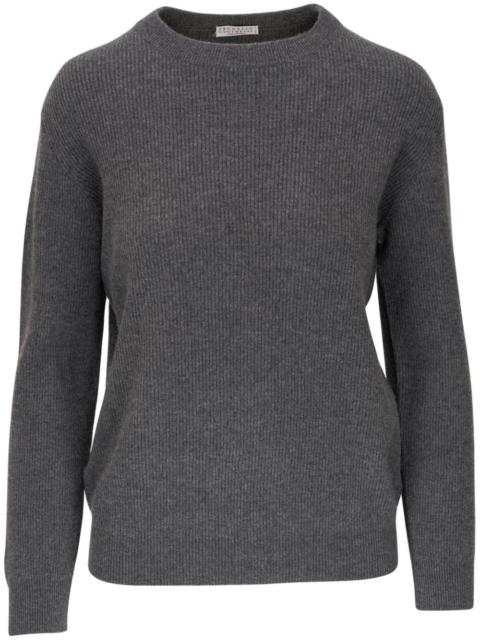 ribbed long-sleeve cashmere jumper