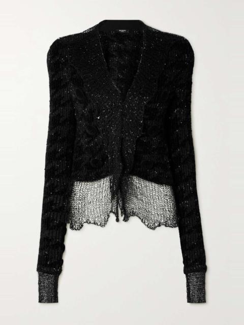 Balmain Spencer sequin-embellished jacquard-knit jacket