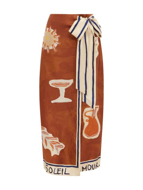 ALÉMAIS Soleil D'Amour Silk Sarong Skirt