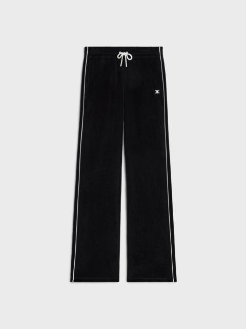 CELINE triomphe track pants in velvet jersey