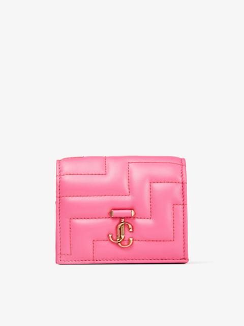 JIMMY CHOO Hanne
Candy Pink Avenue Nappa Leather Wallet with Light Gold JC Emblem