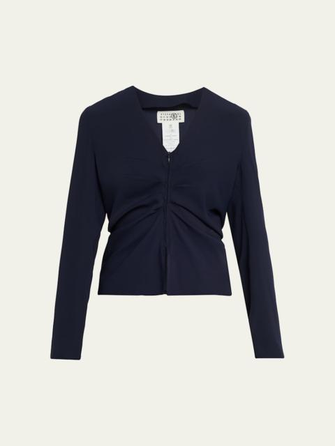 Maison Margiela Ruched Long-Sleeve Top