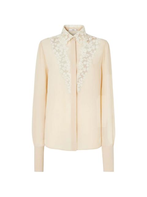FENDI Fendi Parchment-coloured Georgette Shirt