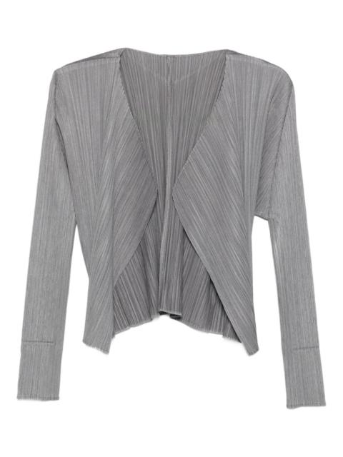 Pleats Please Issey Miyake pleated long-sleeve cardigan