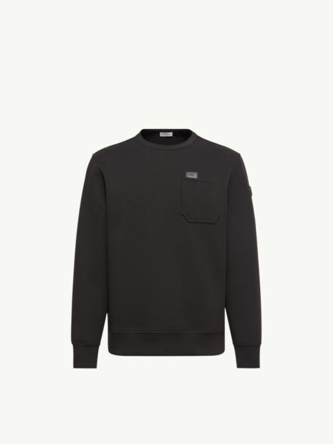 Moncler Leather Logo Tag Cotton Blend Sweatshirt