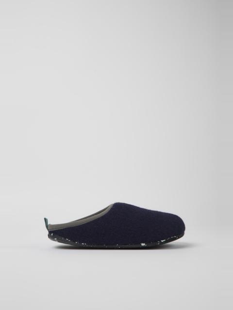CAMPER Twins Blue, yellow, and green wool slippers for women