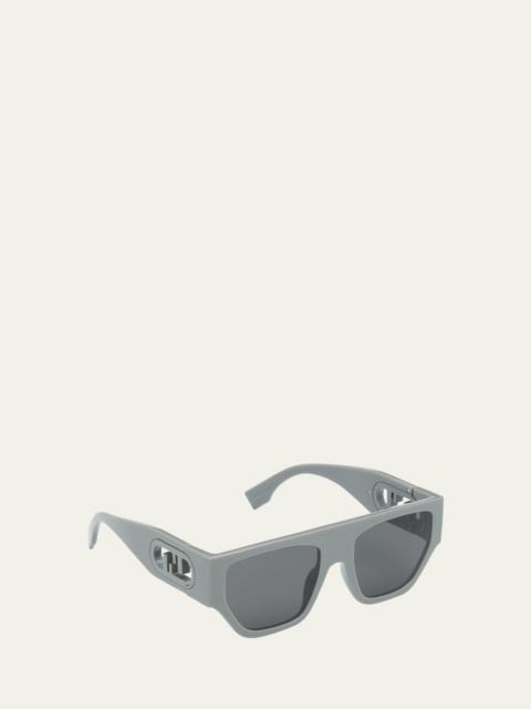 Wavy Acetate Rectangle Sunglasses