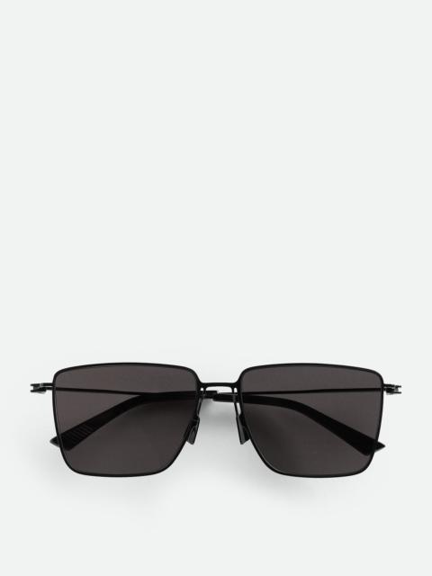 Bottega Veneta Ultrathin Metal Rectangular Sunglasses