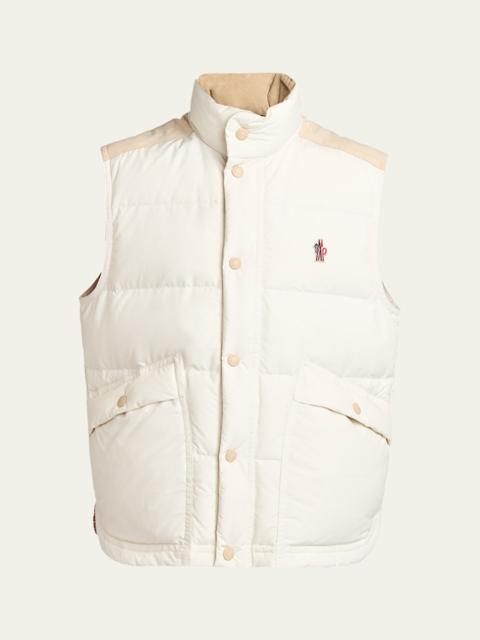 Moncler Grenoble Men's Suede Yoke Padded Vest