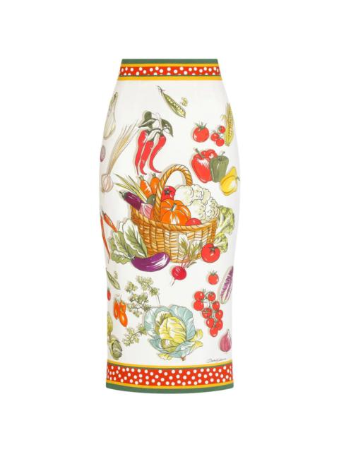 Dolce & Gabbana vegetable-print pencil skirt