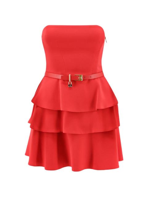 ELISABETTA FRANCHI belted tiered mini dress