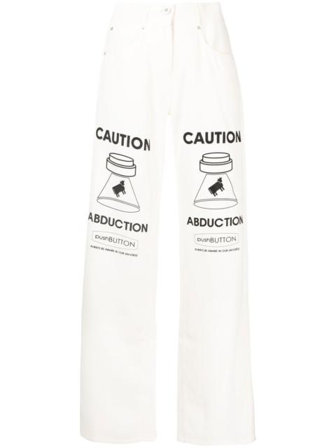 pushBUTTON graphic straight-leg jeans