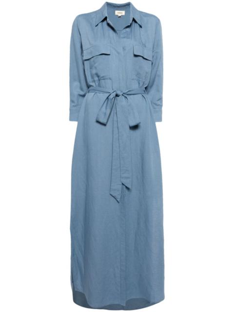L'AGENCE Cameron linen-blend shirt dress