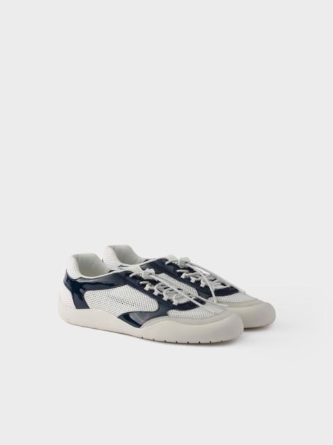 Prada Speedrock patent leather and mesh fabric sneakers