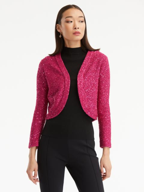 Oscar de la Renta SEQUIN CASHMERE SILK BOLERO