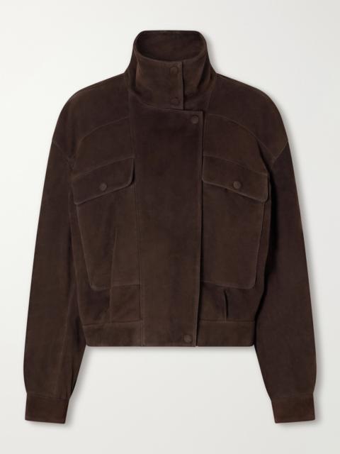 NOUR HAMMOUR Quincy Paneled Suede Jacket