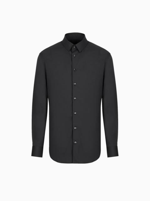GIORGIO ARMANI Plain-knit stretch cotton shirt