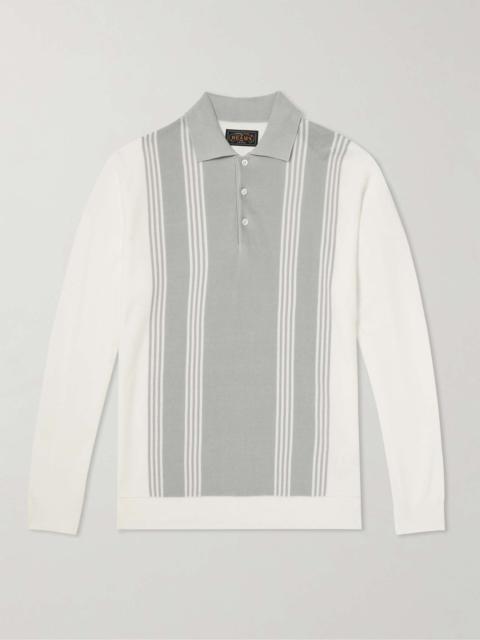 BEAMS PLUS Striped Knitted Polo Shirt