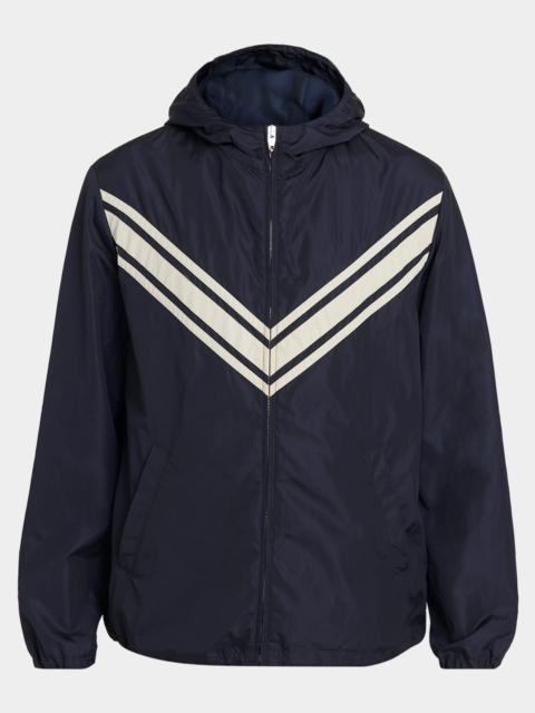 Valentino Men's Nylon Inlaid V Hooded Jacket