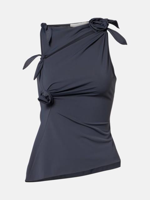 COPERNI Floral-appliqué gathered jersey top