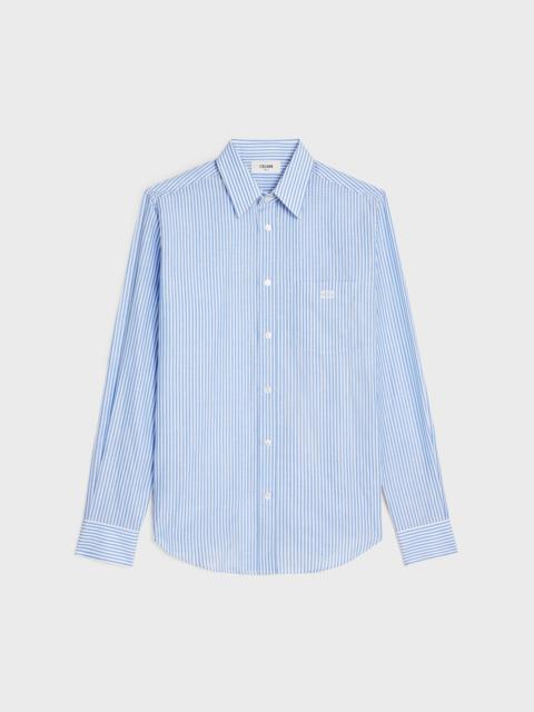 CELINE loose shirt in striped cotton linen