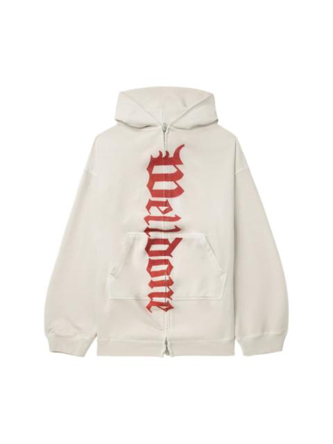 We11done logo-print zip-up hoodie
