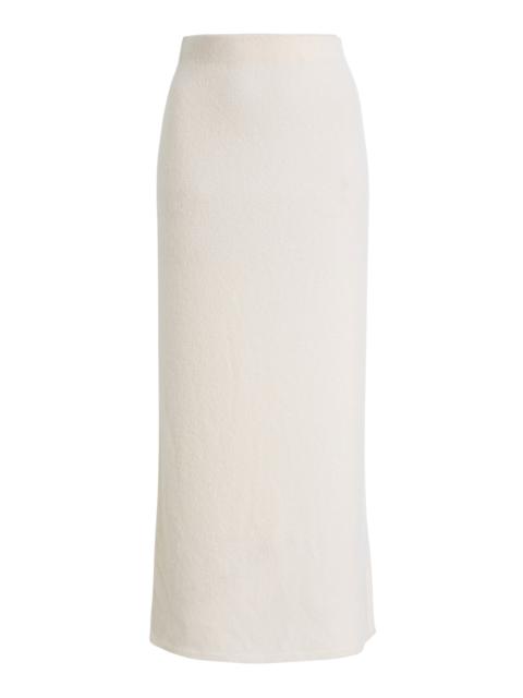 GABRIELA HEARST Narayan Boucle Cashmere Maxi Skirt white
