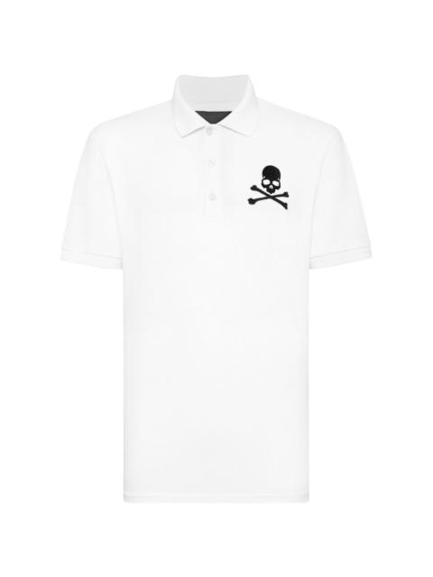 Skull&Bones-print cotton polo shirt