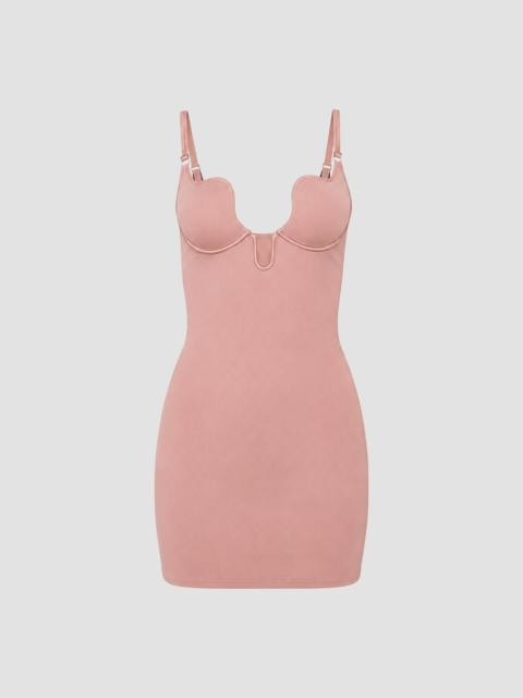 Fleur du Mal Women's Le Stretch Micro U-Plunge Mini Slip Dress - Tan