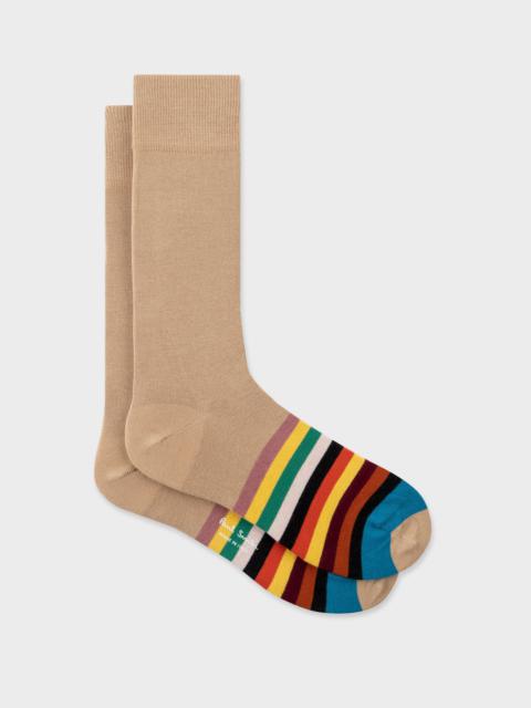 Paul Smith Camel 'Signature Stripe' Socks