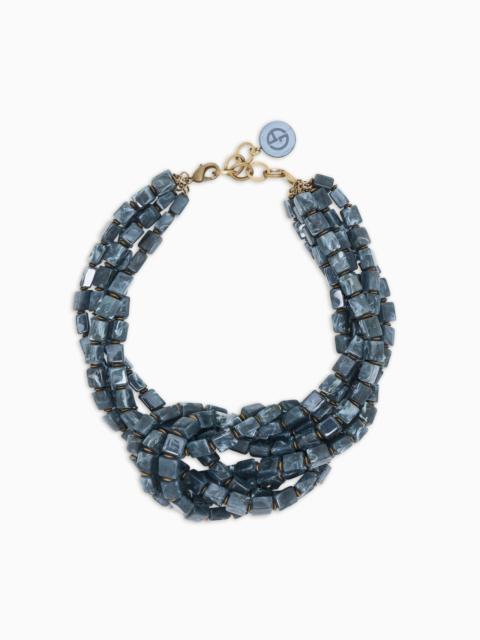 GIORGIO ARMANI RESIN BRAIDED MULTISTRAND NECKLACE
