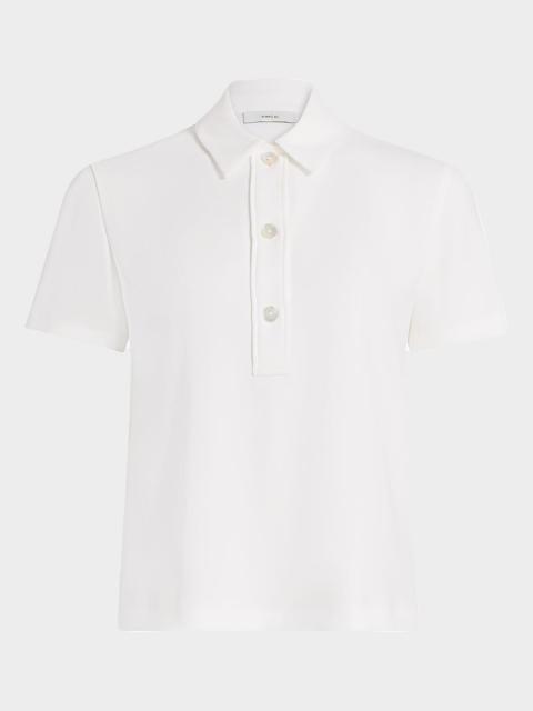 Vince Crepe Short-Sleeve Polo Shirt